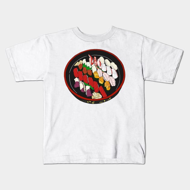 Master Sushi Set Kids T-Shirt by lamaisondulapino